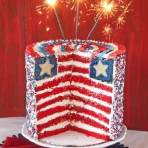 An image of an American Flag cake.