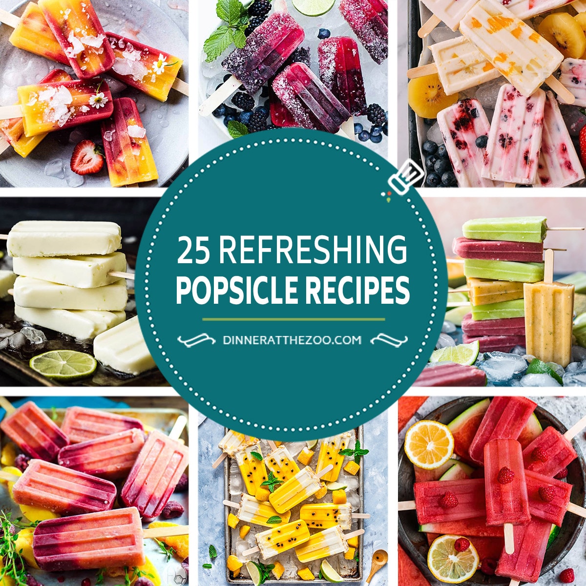 A group of refreshing popsicle recipes including key lime popsicles, melon popsicles and peach melba popsicles.