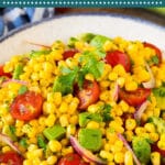 This avocado corn salad is a blend of corn kernels, fresh avocado, ripe tomatoes and red onion, all tossed in a homemade lime dressing.
