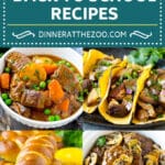 A group of fantastic back to school recipes like bagel dogs, slow cooker pulled pork, and Mexican casserole.