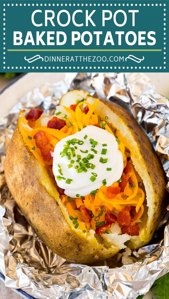 Crock Pot Baked Potatoes - Dinner at the Zoo