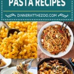 A group of slow cooker pasta recipes like mac and cheese, chili mac and Tuscan chicken pasta.