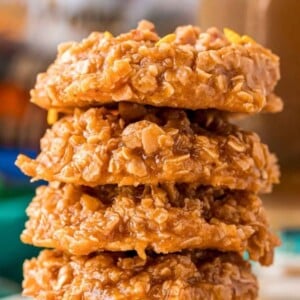 An image of butterbeer no bake cookies.