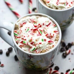 An image of a mug of peppermint mocha coffee.