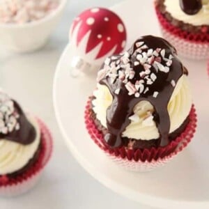 A picture of a peppermint cupcake.