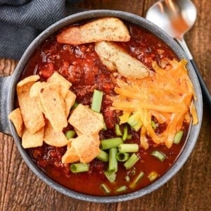 An image of a bowl of tailgate chili.