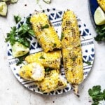 An image of grilled cilantro lime corn on the cob.
