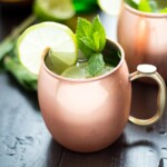 An image of an Irish mule in a copper cup.