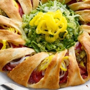 An image of an Italian sub crescent roll ring.