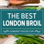 This London broil recipe is beef steak that is marinated in olive oil, garlic, herbs and spices, then cooked to tender and juicy perfection.