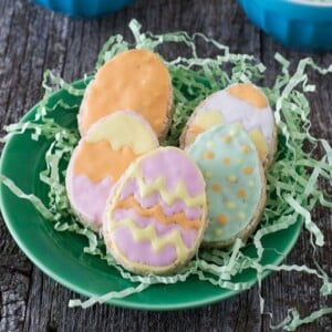 An image of Rice Krispie Easter Eggs on a plate.