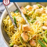 This easy chicken chow mein recipe is full of seasoned chicken, veggies and noodles, all tossed together in a savory sauce.