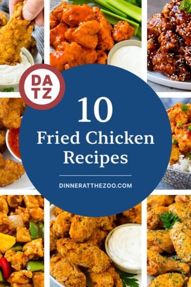 A collection of fabulous fried chicken recipes including buffalo chicken nuggets, fried chicken wings and sweet and sour chicken.