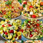 A group of amazing pasta salad recipes such as pesto pasta salad, tortellini salad and BLT pasta salad.