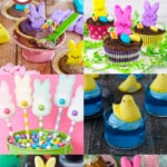 A group of irresistible Easter Peeps recipes such as Peeps bunny pudding cups, Easter bunny Bundt cakes and Peeps pudding s'more pies.