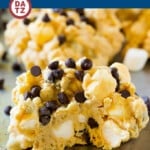 Several of the best avalanche cookies on a tray which are cookies loaded with peanut butter, chocolate and marshmallows.