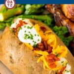 These Instant Pot baked potatoes are whole Russet potatoes that are pressure cooked to fluffy and tender perfection.