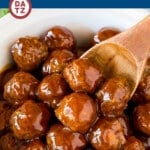 These crockpot BBQ meatballs are homemade beef meatballs coated in barbecue sauce and simmered in the slow cooker.