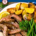 This easy skirt steak marinade is a blend of olive oil, soy sauce, lemon juice, herbs and seasonings.