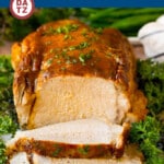 This crock pot pork roast is tender pork loin simmered in a slow cooker in a rich and flavorful gravy.