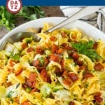 This haluski recipe is a mixture of bacon, onions and cabbage, all tossed together with buttery egg noodles.