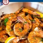 This Cajun shrimp recipe is large shrimp coated in butter, lemon and seasonings then seared to perfection.