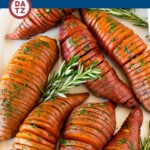 These Hasselback sweet potatoes are thinly sliced yams that are coated in butter and olive oil and roasted to golden brown perfection.