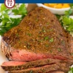 This London broil recipe is beef steak that is marinated in olive oil, garlic, herbs and spices, then cooked to tender and juicy perfection.