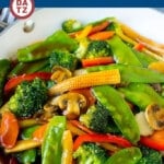 This vegetable stir fry is a blend of colorful veggies cooked in a sweet and savory honey garlic sauce.