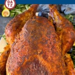 This Cajun turkey recipe is a whole turkey coated in butter and homemade seasoning mix, then roasted to golden brown perfection. A fabulous holiday main course offering that is packed with flavor and simple to make.