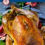 This roast turkey is simple to make and full of savory flavors including butter, garlic, herbs and lemon.