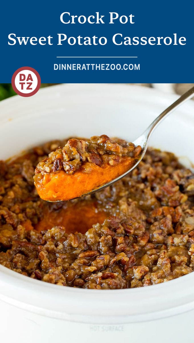 Crock Pot Sweet Potato Casserole - Dinner at the Zoo