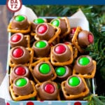 A gift box filled with sweet and salty Rolo pretzels.