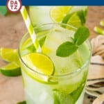 This mojito mocktail is a non-alcoholic drink made with fresh mint leaves, lime juice, sugar and club soda.