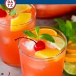 This vodka punch is a refreshing blend of fruit punch, pineapple juice, orange juice, vodka and lemon lime soda.