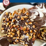 This matzo crack is sheets of matzo crackers topped with a homemade toffee and melted chocolate. A quick and easy Passover dessert.