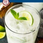 This coconut mojito is a blend of lime juice, fresh mint, coconut rum and cream of coconut, all mixed with club soda for a refreshing cocktail.